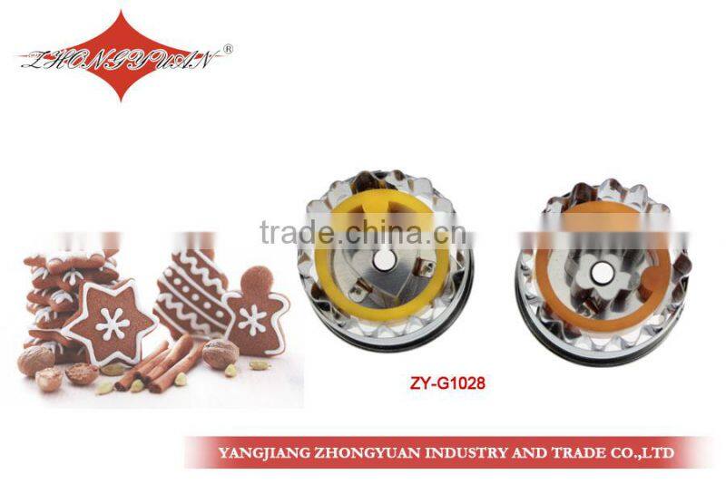 Hot selling 3pcs set of stainless steel crinkled round shape cookie cutter