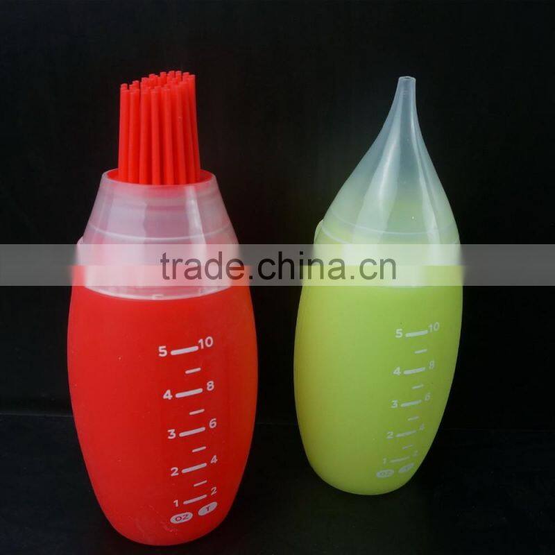 16157 2 Packs Heat Resistant Silicone Squeeze Bottles Kit Basting Brush Cooking Oil Brushing