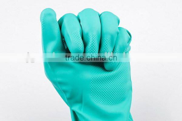 Green Nitrile Washing Up Household Rubber Gloves