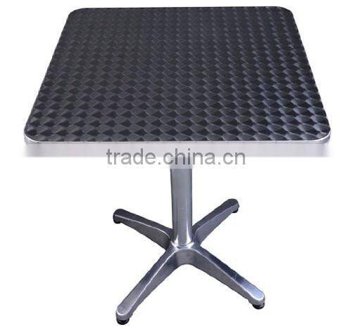 24" Silver Stainless Steel Square Top Adjustable Height Bar Bistro Table