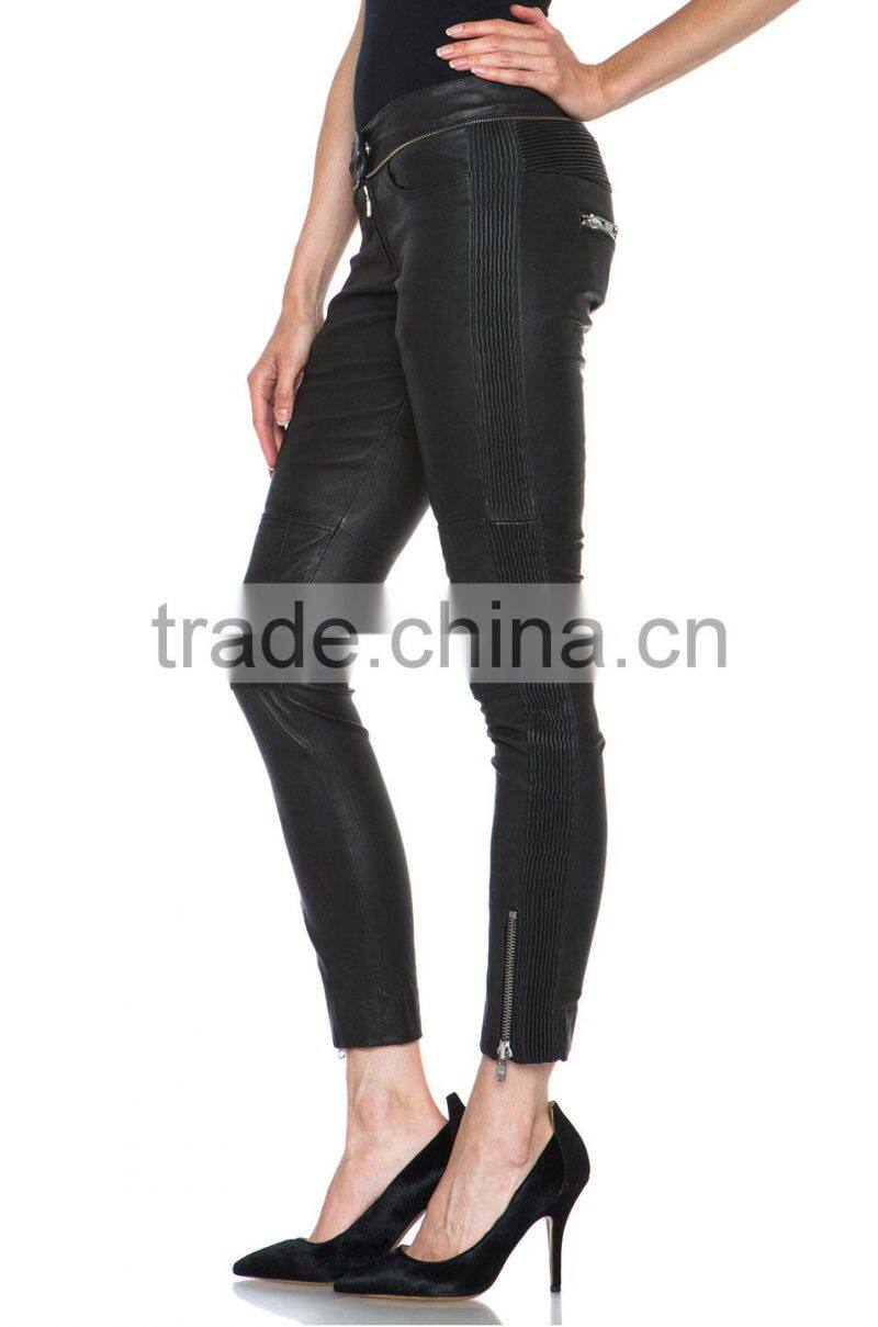 New Womens Sexy Black Tight Skinny Leather Pant Lambskin 4 6 8 10 12 14 16