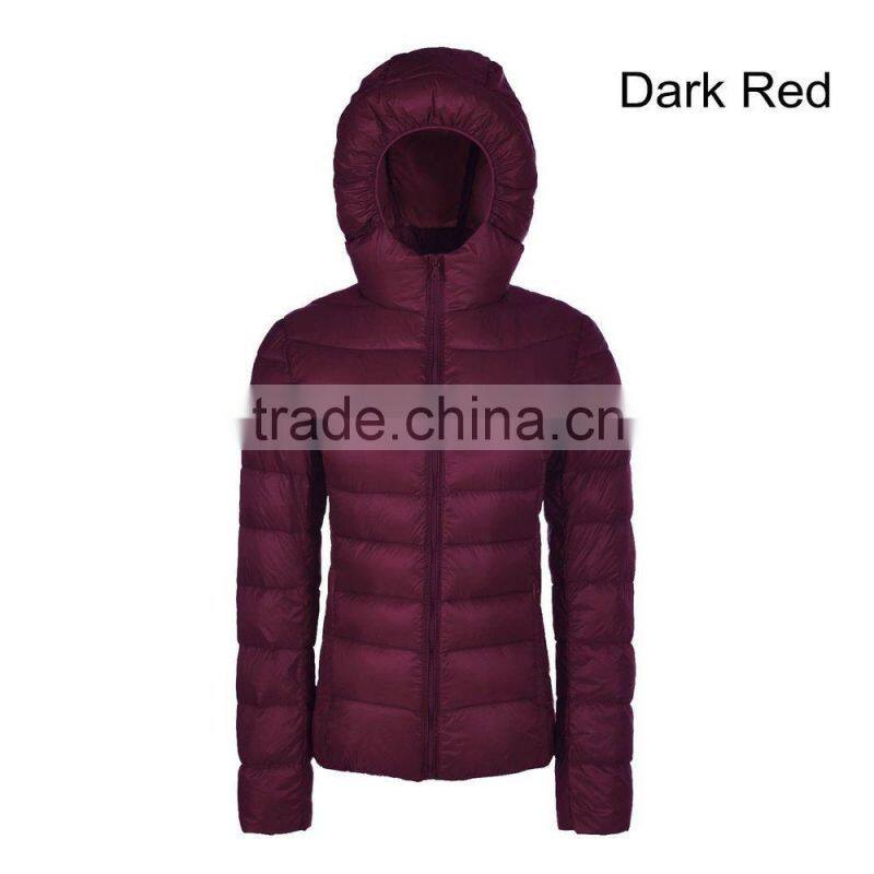 colorful Hoodie down jacket/women puffer jacket/light weight compact jacket
