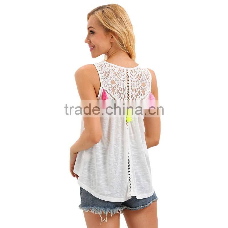 2016 Summer Style Women Crochet and lace Tops T-Shirt Blouse Casual O-Neck Loose Tees Short Sleeve T Shirt