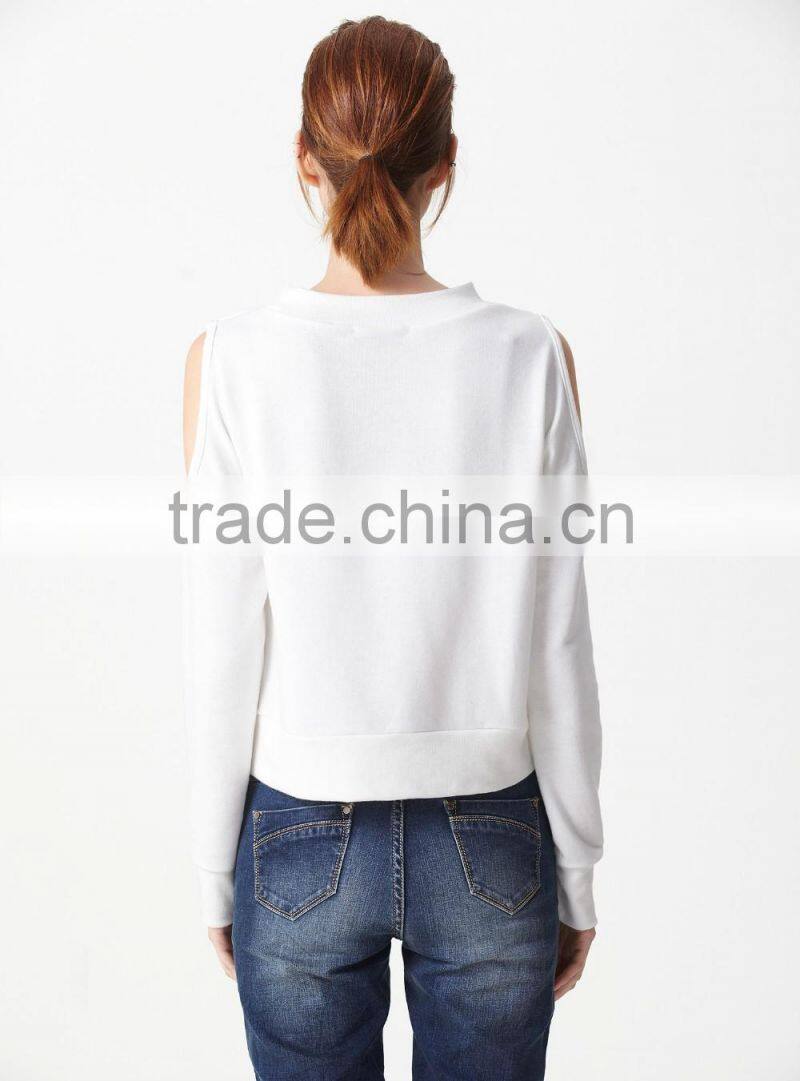 Dew shoulder cute cartoon printing bomber fleece sweater