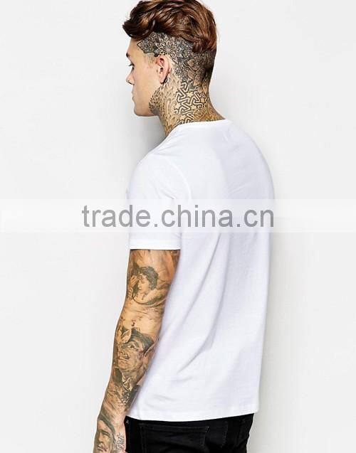 Men white / black plain crewneck short sleeves t shirt custom