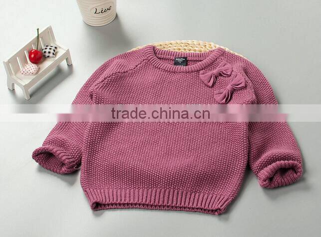 fashion crew neck long sleeve baby girls sweater