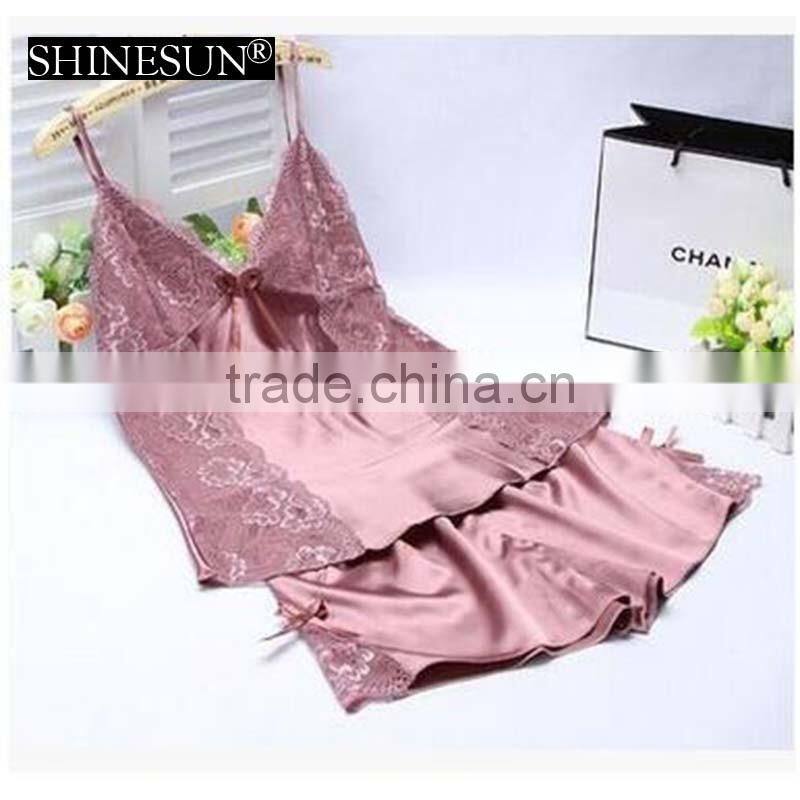 2017 silk pajamas harness sexy night skirt sleepwear home clothes sexy underwear