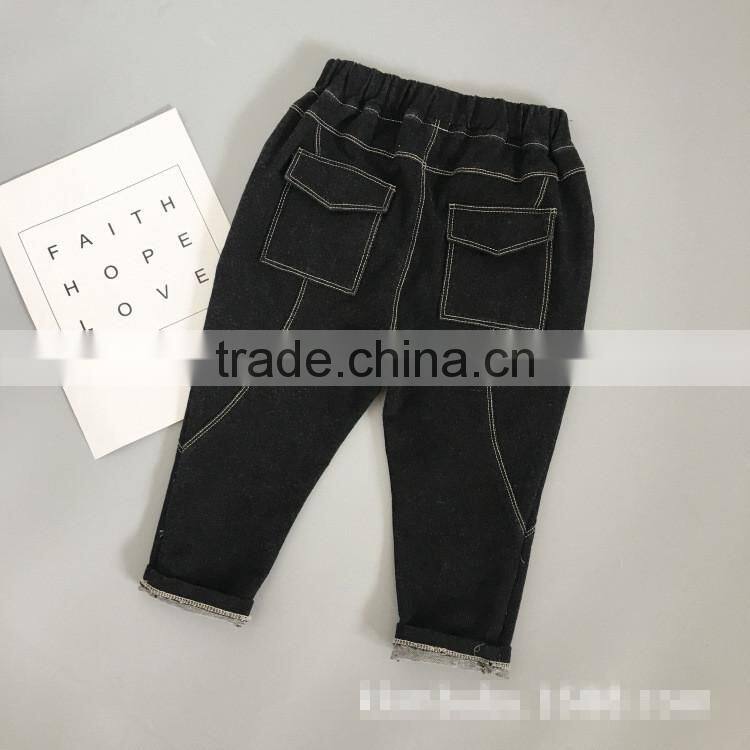 1-7 years New 2017 Wholesale Autumn Cotton Pockets Boys Girls Pants (pick size color)