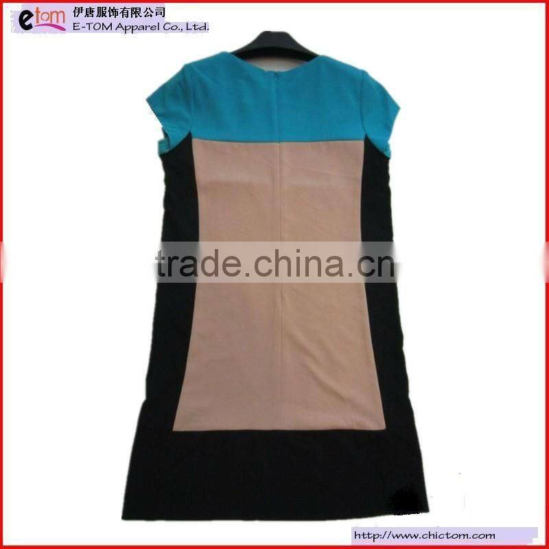 2013 New Arrival Short Sleeves Block Shift Dress ESD8263