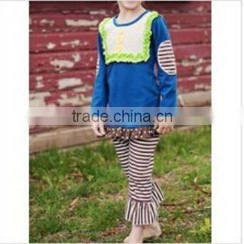 Xmas 2015 baby girl stripe cheap price girl stripe boutique pajamas fall cotton floral cotton damask green caters stripe outfit