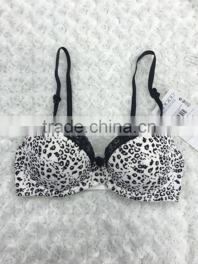 2017 Women fashion underwear fancy print bra OEM service