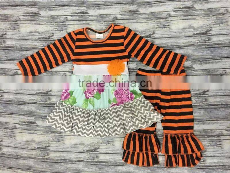 2017 wholesale fall winter boutique clothing giggle moon remake outfits girls ruffle pants sets children clothes