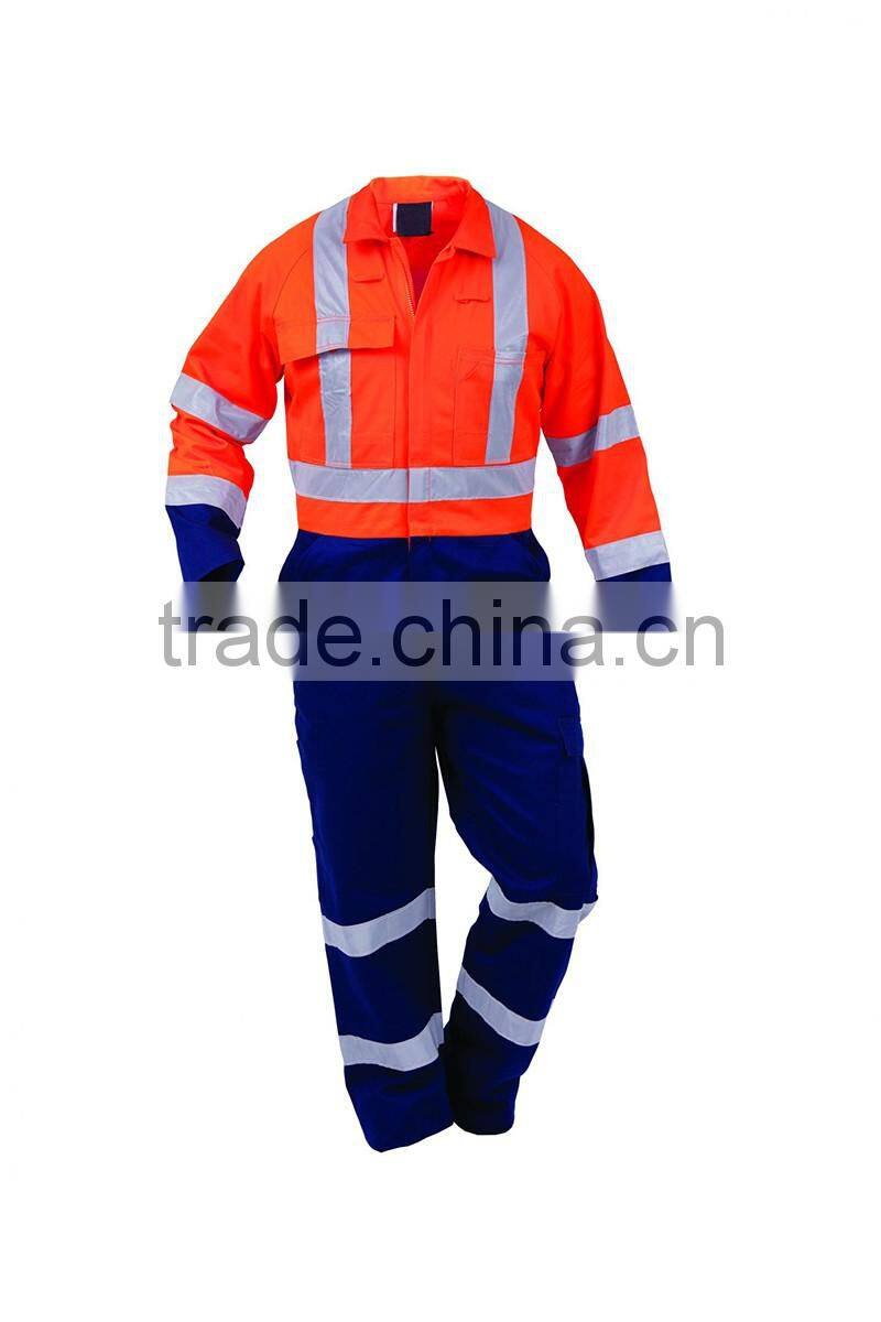 hot sell contrast colour protex fr coverall with 3m reflecitve tape
