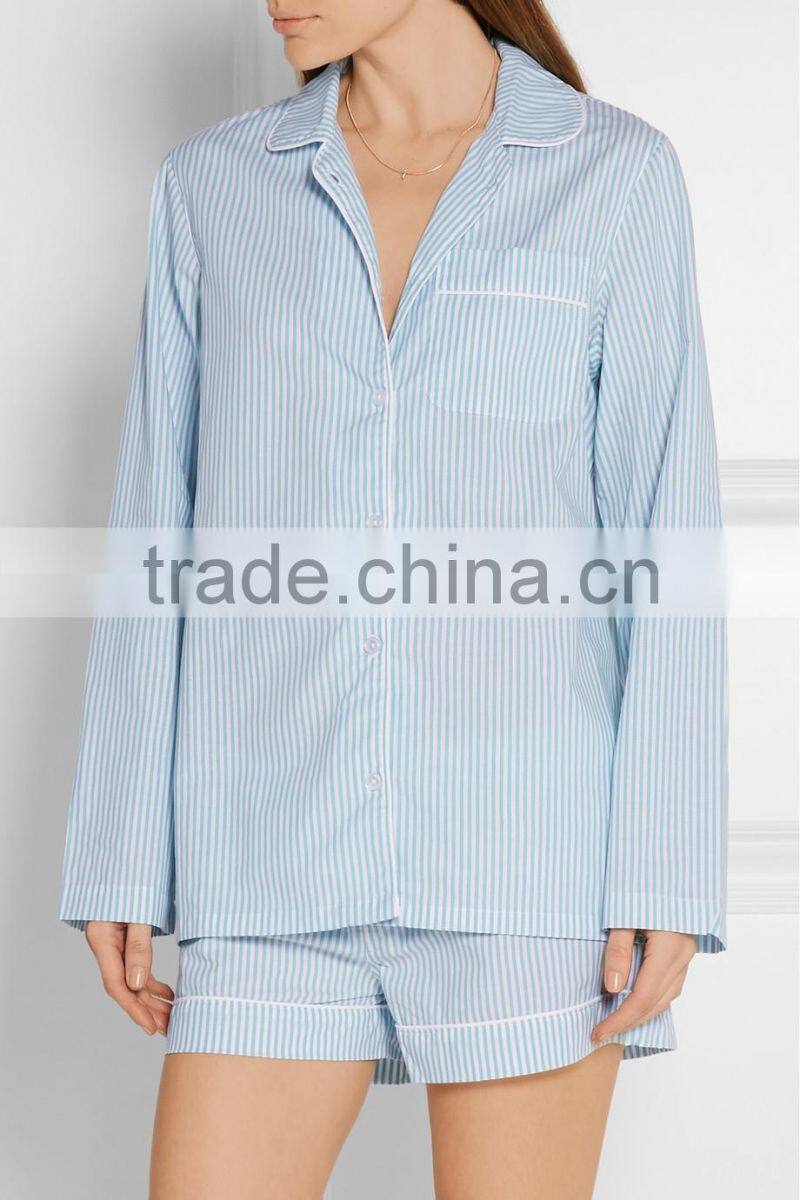 Sleepwear for Women! High Quality Cozy Long Checked Shirt and Shorts Pajamas Set