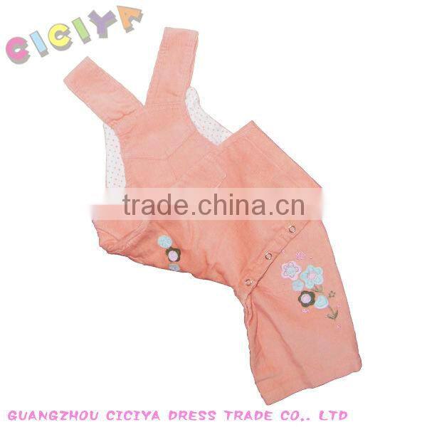 Cute baby girl overalls 2pcs clothing set for summer