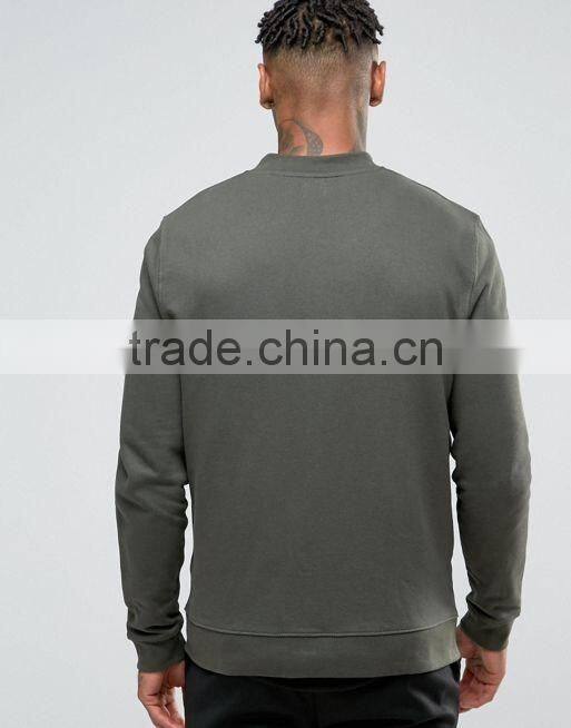 Men's Jersey Bomber Jacket With Snaps In Khaki