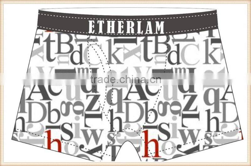 English Letters Letter 88% Polyester 12% Spandex Men's briefs fashion low waist sexy men underwear and boxers OEM