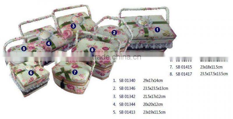 2015 Fashionable Art Craft Sewing Basket ,Wooden Basket