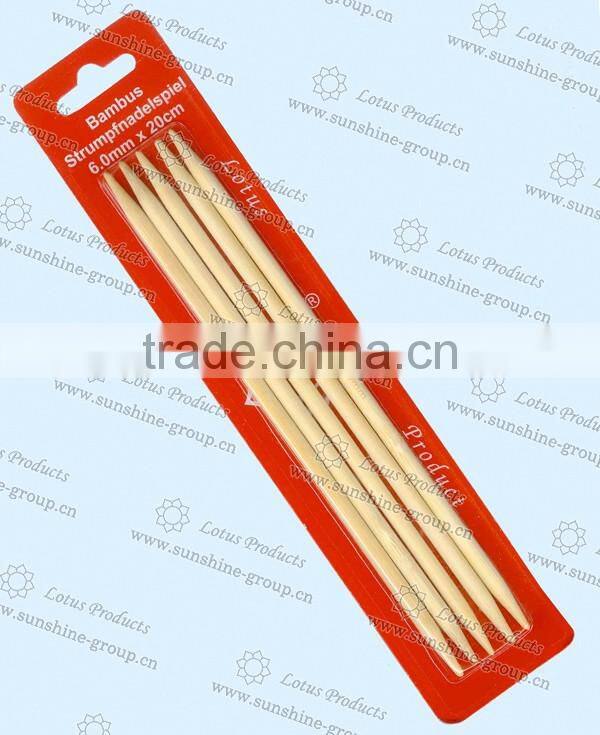 Bamboo Sock Knitting Needle Double Point Knitting Needle With Blister Card
