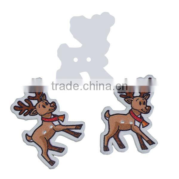 Wood Sewing Buttons Scrapbooking 2 Holes Christmas Reindeer Brown
