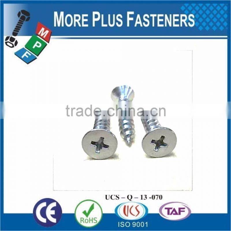 Made in Taiwan Castellated Hexagon Head Serrated Washer Button Head Phillips Flat Countersunk Head Cross Recess Tapping Screw
