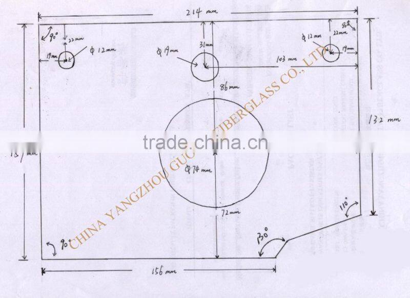 120kg/m3 different shape glass wool sealing part