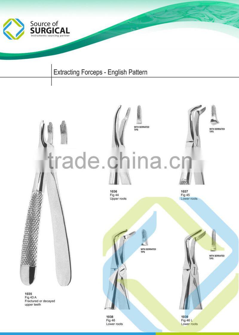 2 Extracting Forceps With Anatomically Shaped Handle