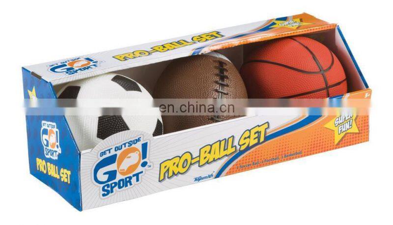 Mini 3PK Sports Ball Set For Kids Football Basketball Soccer Ball