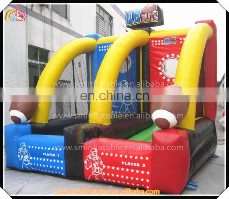 Exciting inflatable rugby throwing square,inflatable toss ball game,sport game field