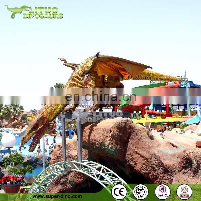 Outdoor Decoration Attractive Life Size Animatronic Silicon Dragon