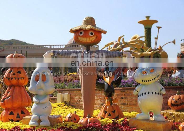 Decoration Fiberglass Pumpkin Sculpture For Halloween