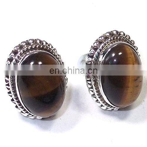 Black onyx stud earrings Wholesale stud earrings Color gemstone earrings