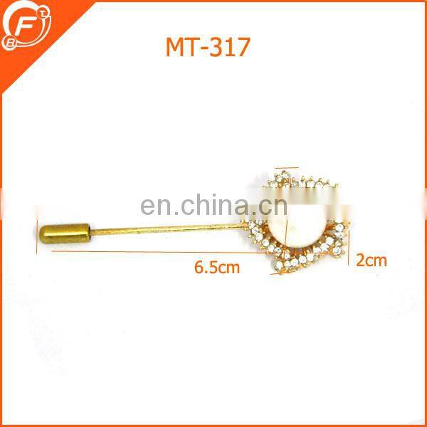 2015 metal pearl lapel pin brooches for suit decoration