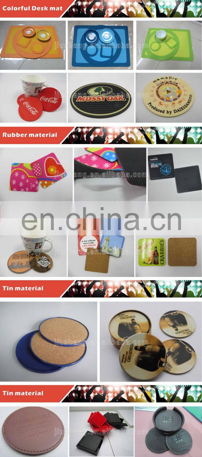 Square customized heat transfer absorbent ceramic beer coasters with logo