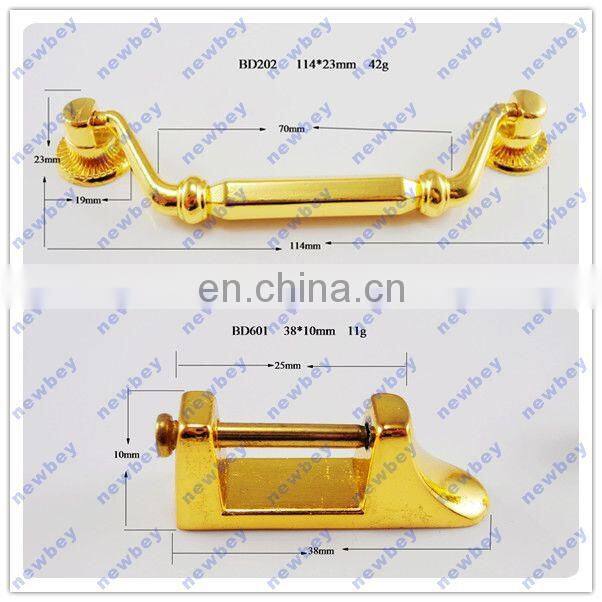 Golden Zinc Alloy Wooden Wine Box Handle in Low Price