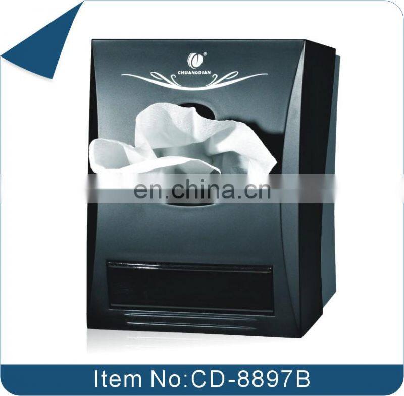 Standing Plastic Desktop Napkin Dispenser With Toothpick Holder,Brown.CD-8897D