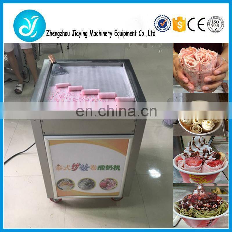 Fried Ice Cream Roll Machine with flat table