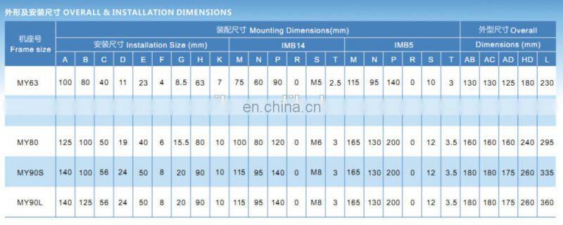 MY series high torque low rpm electric motors