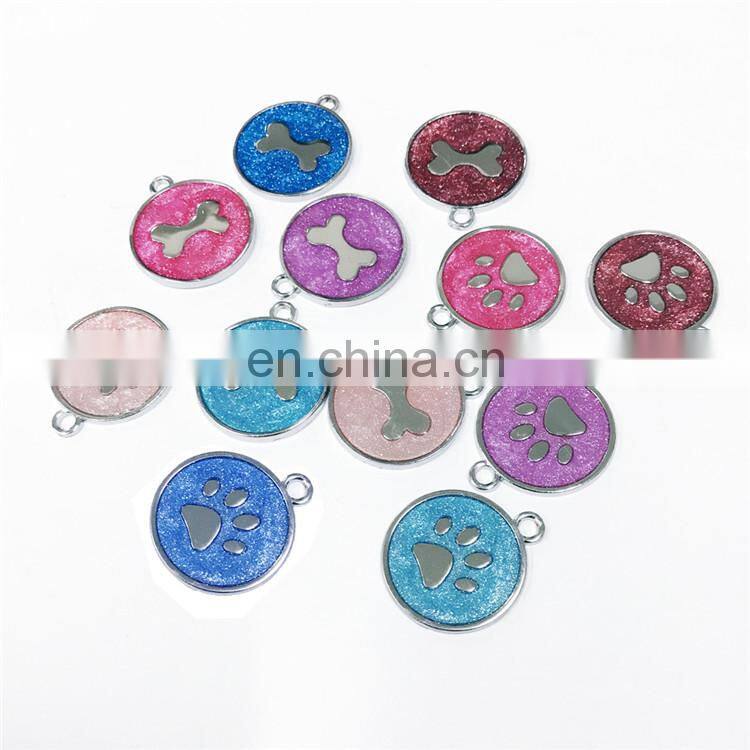 Decorative dog collar accessories paw print charm dog