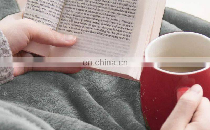 Silver Grey Travel Size Super Soft Fluffy Warm Solid Bed Throws Flannel Fleece Blanket