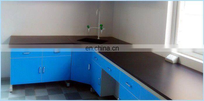 Electristic Lab wall bench Steel and Wood Laboratory Chemical Wall Bench C Frame