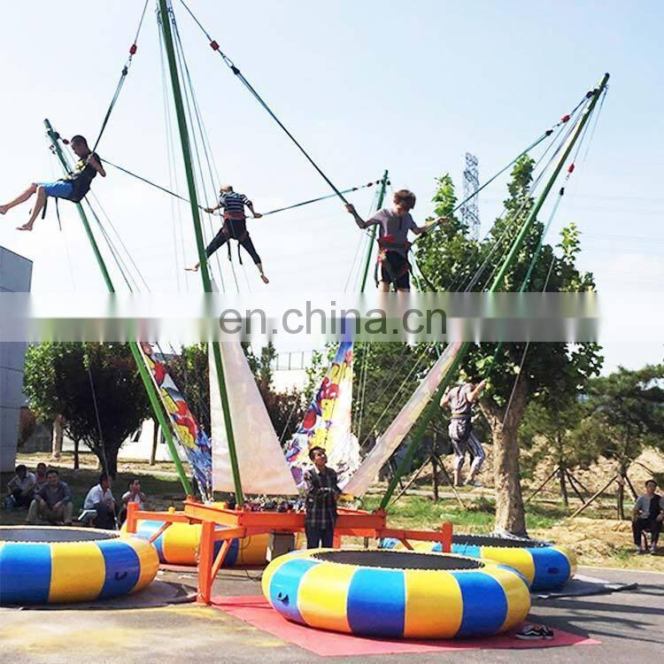 2019 new design hot selling indoor playground equipment bungee trampoline
