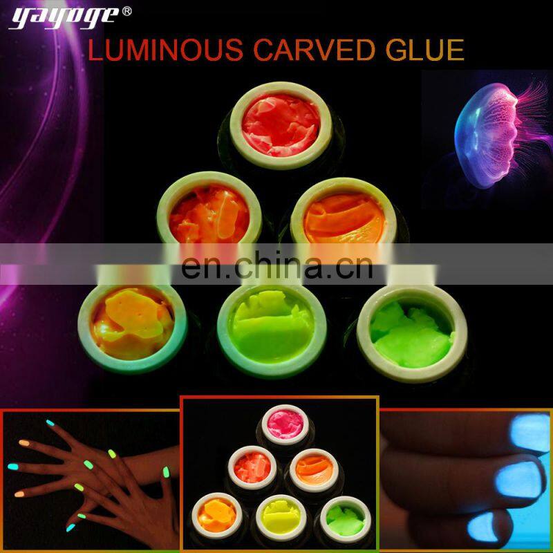 6 Colors UV Nail Luminous 3D 4D 5D Sculpted Color Uv Nail Gel Free Sample