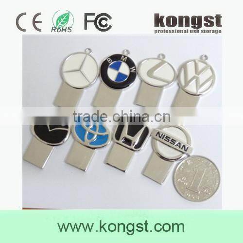 OEM car logo custom shape usb stick,metal mini usb with full capacity from shenzhen supplier