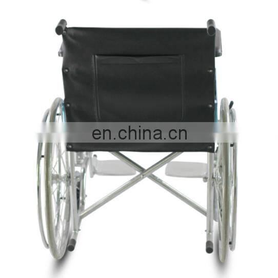 Custom disabled elderly manual push wheelchair folding convenient electroplating manual transport wheelchair