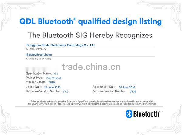 Stereo fashion hot selling low cost high quality BQB magnetic bluetooth eaprhones