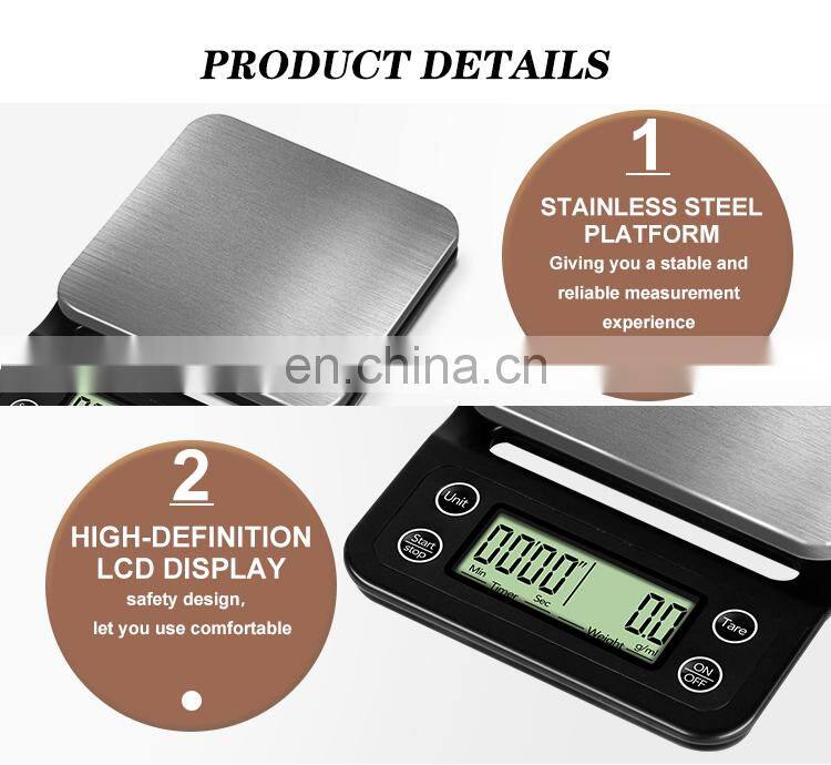 Good Quality 3Kg Economic Balance High Accuracy Kitchen Coffee Scale 3Kg 0.1G Electronic Balance Scale