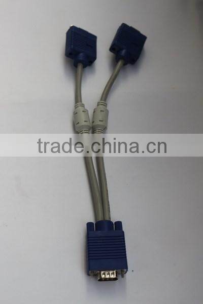 30cm 1 in 2 Out VGA Y Splitter VGA Switch Cable for Computer Monitor