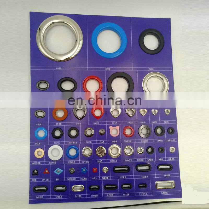 12mm good quality customized steel engraved metal 6mm top brass eyelets/grommets