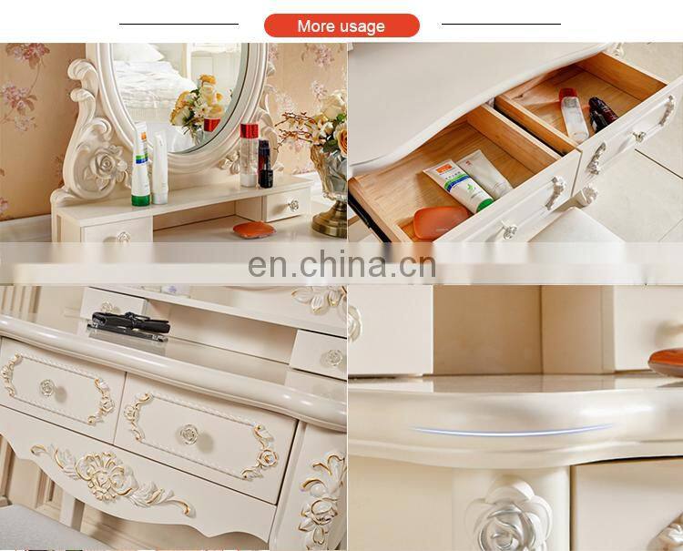 Dresser European Style Small Dresser White Wood Makeup Table With Mirror